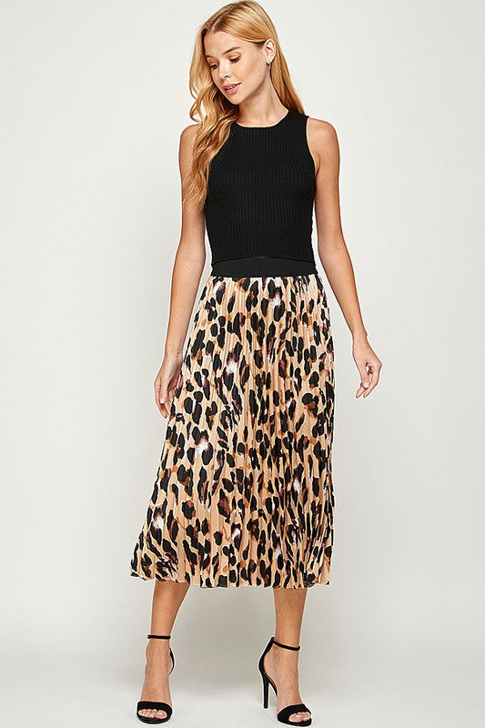 Zebra print 2024 pleated skirt