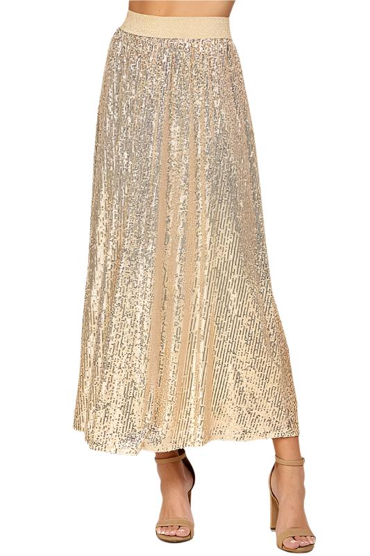 Gold sequin 2025 skirt in store