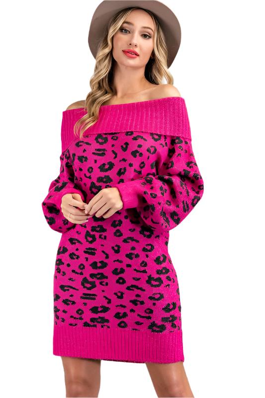 Leopard sweater dress hotsell