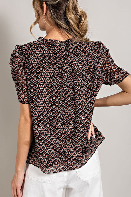 Ruched Short Sleeve Top