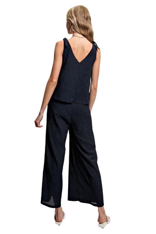 Set Illusion Jumpsuit With Shoulder Tie