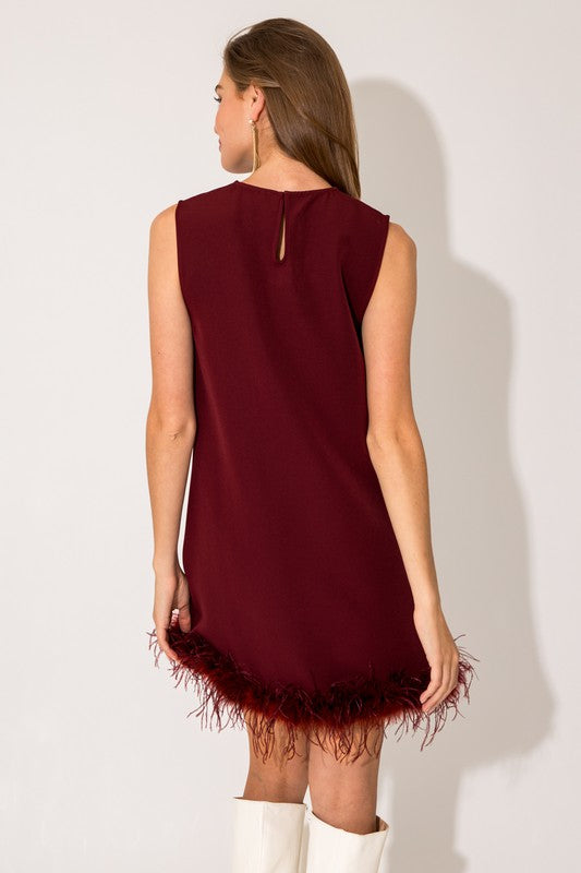 Round Neck Sleeveless Shift Mini Dress