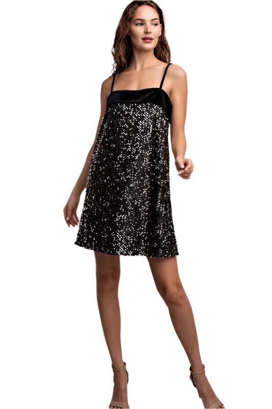 Spaghetti Strap Sequin Mini Dress