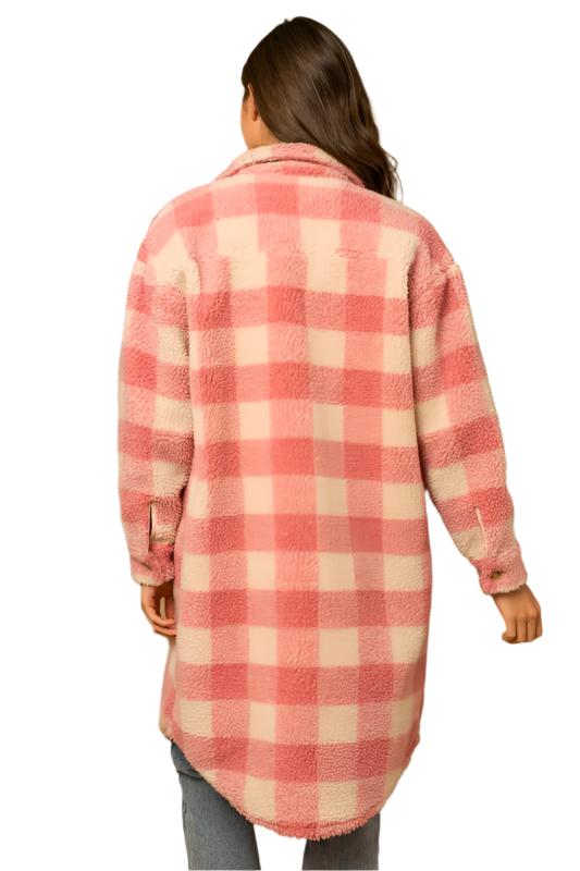 Sherpa Plaid Long Sleeve Shacket