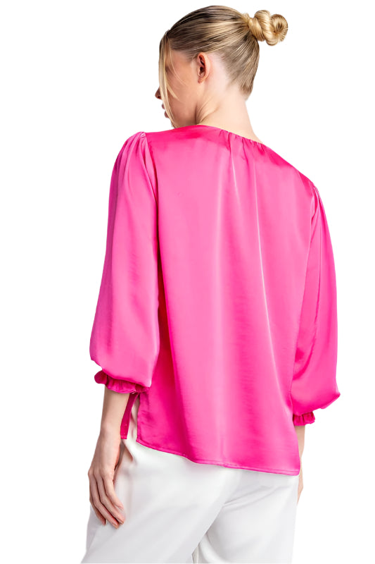 Satin V Neck Blouse