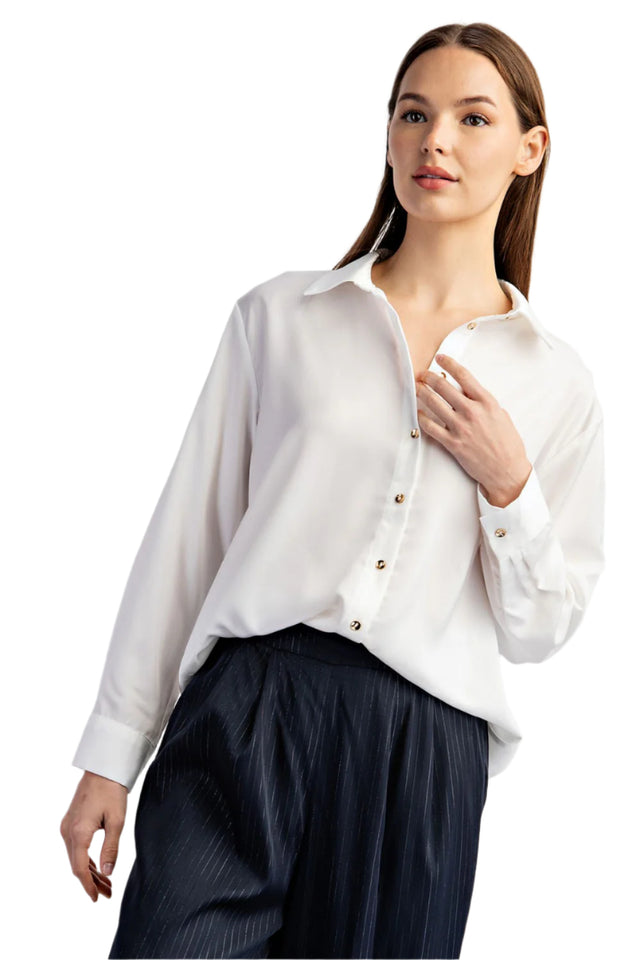 Button Front Collared Top