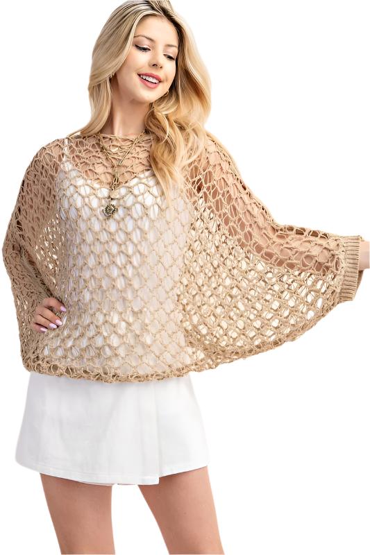 Crochet Summer Top With Long Sleeves