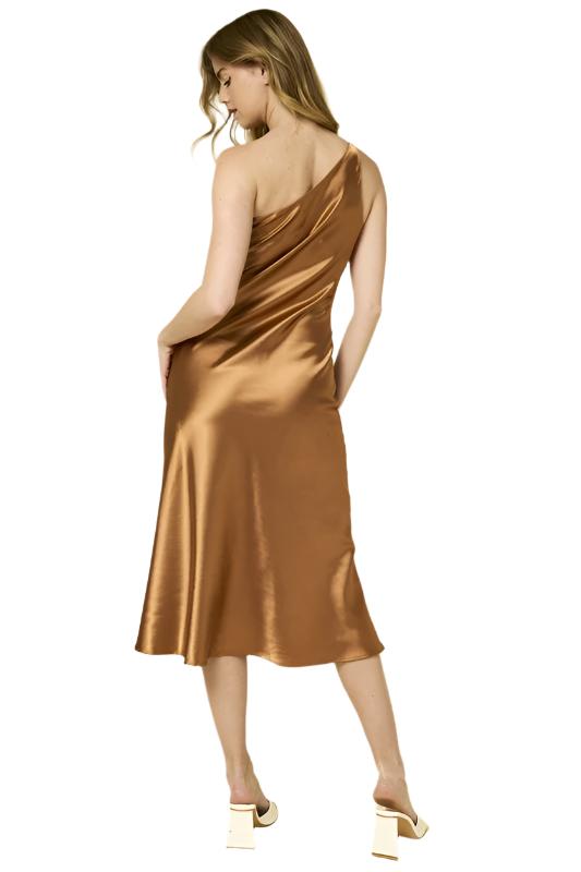 One Shoulder Satin Mini Dress