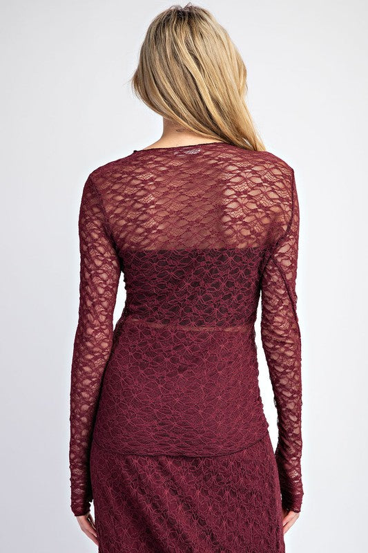 Lace Long Sleeve Top