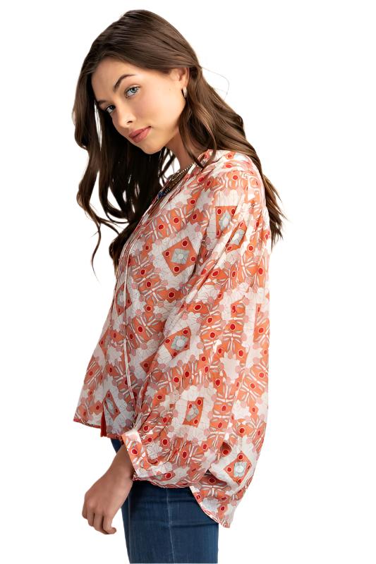 Printed Long Sleeve Top