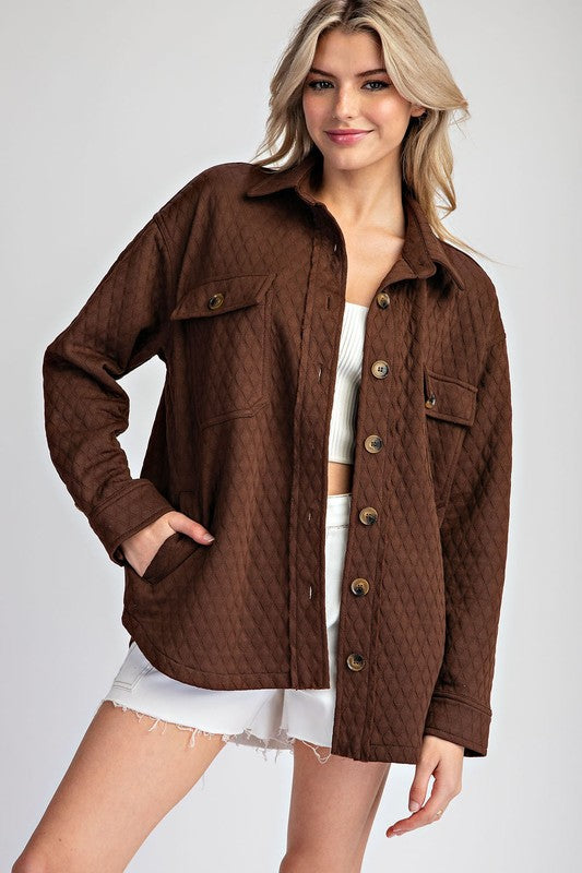 Textured Button Down Jacket