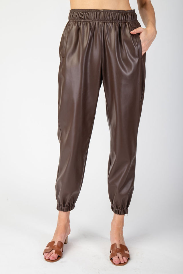 Pleather Jogger Pants