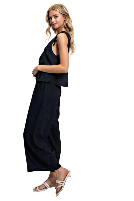 Set Illusion Jumpsuit With Shoulder Tie