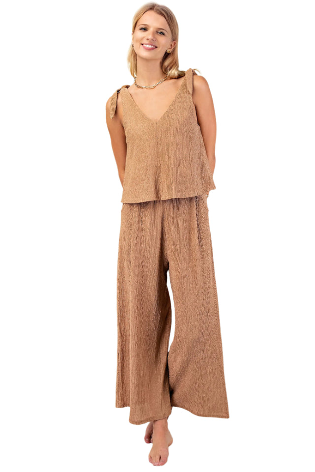 Set Illusion Jumpsuit with Shoulder Tie Detail