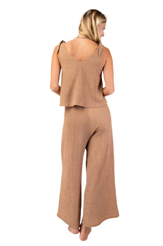 Set Illusion Jumpsuit with Shoulder Tie Detail