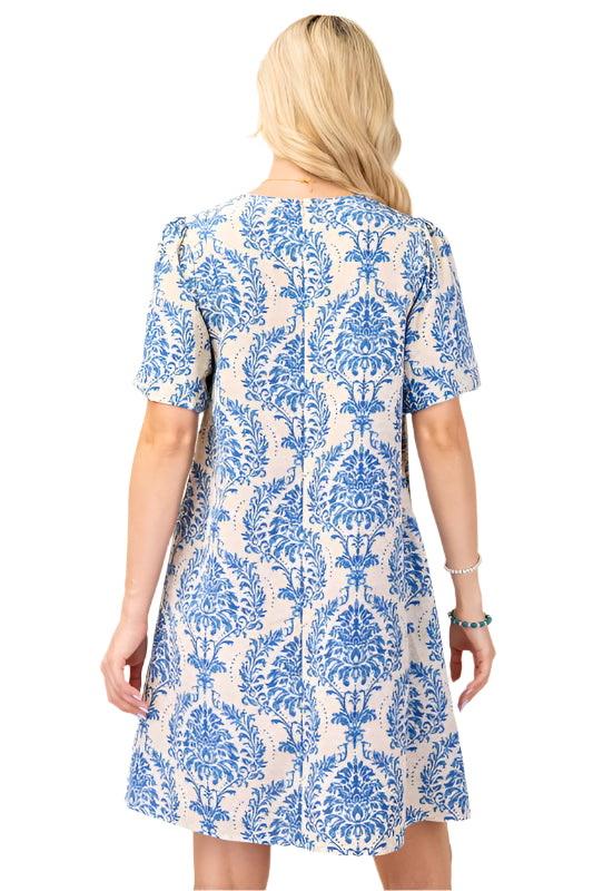 Printed Short Sleeve Dress