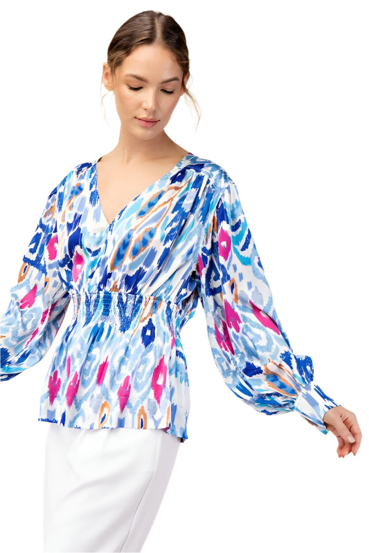 Printed Long Sleeve Blouse