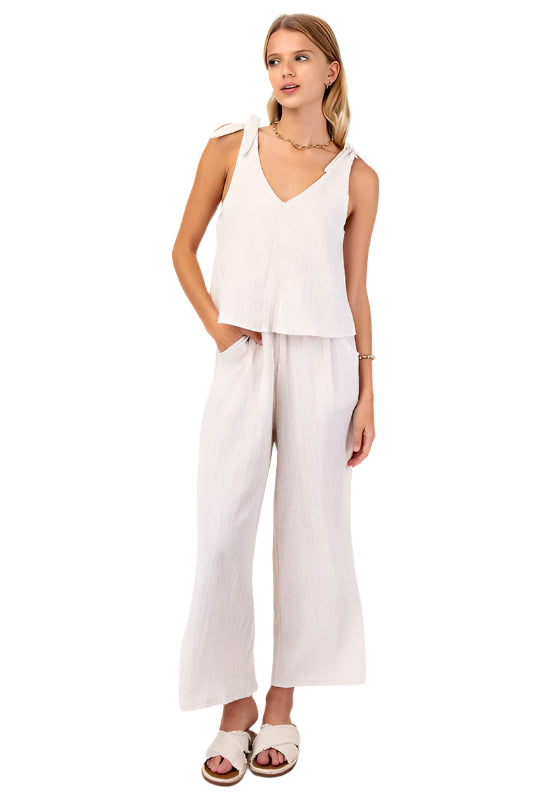 Set Illusion Jumpsuit with Shoulder Tie Detail