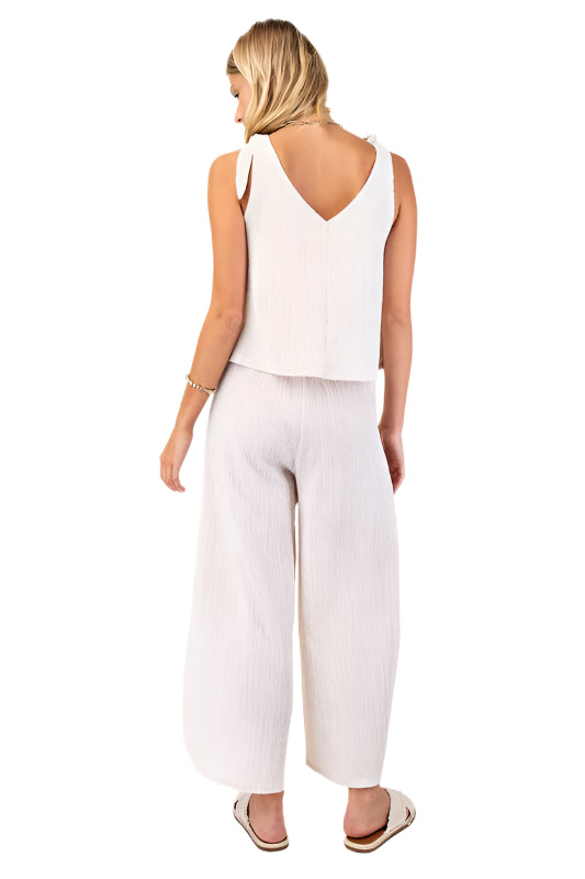 Set Illusion Jumpsuit with Shoulder Tie Detail