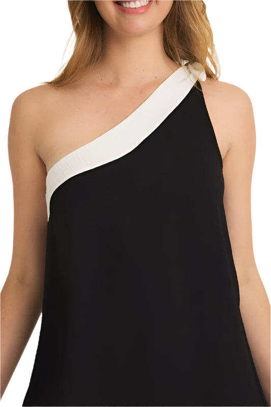 One Shoulder Tie Sleeveless Dress