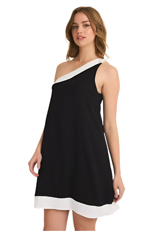 One Shoulder Tie Sleeveless Dress