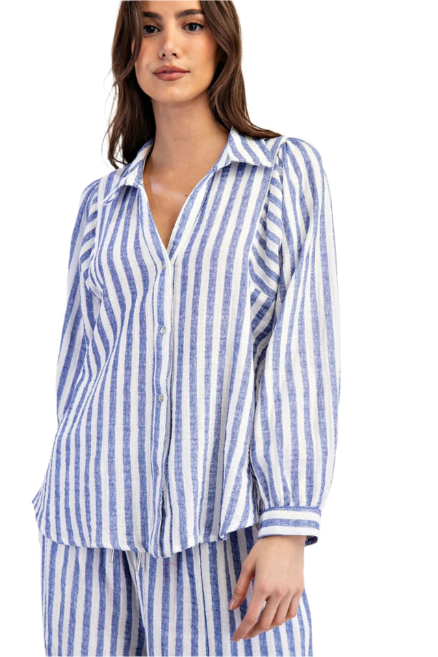 Striped Button Down Long Sleeve Shirt