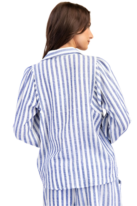 Striped Button Down Long Sleeve Shirt