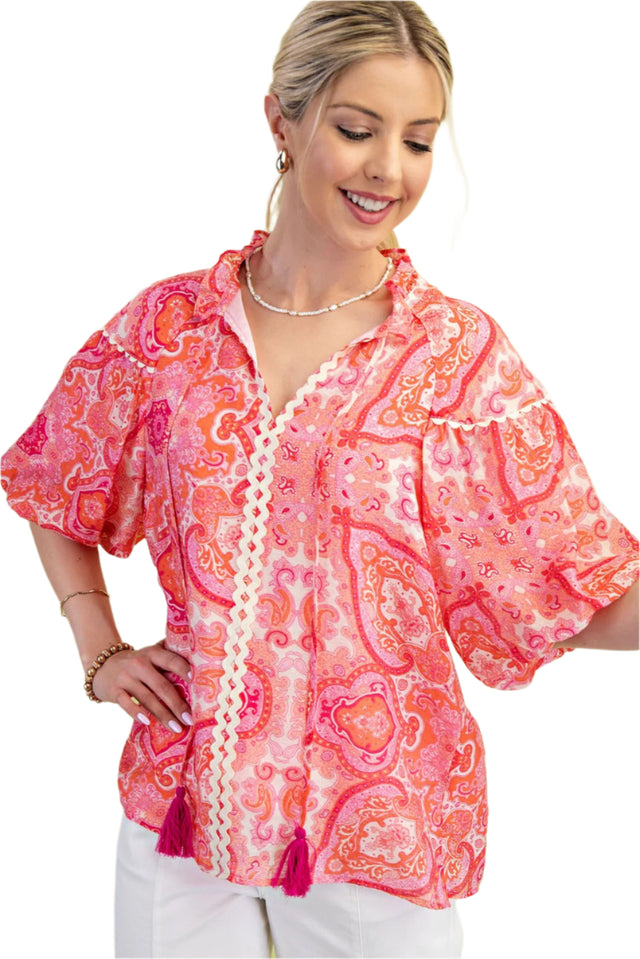 Medallion Print Top