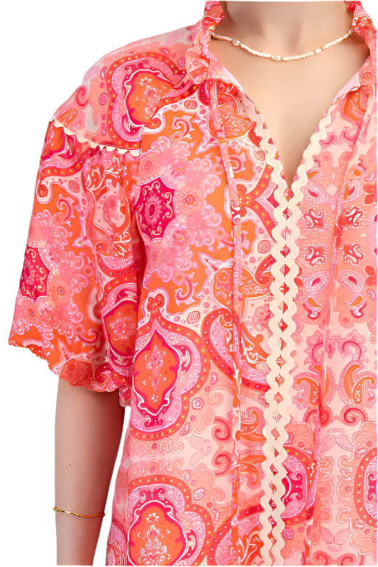 Medallion Print Top