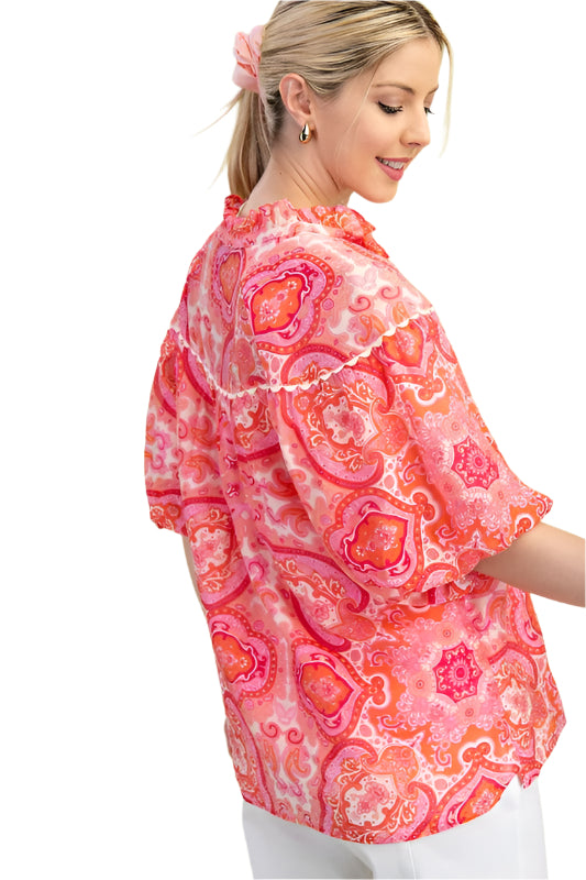 Medallion Print Top