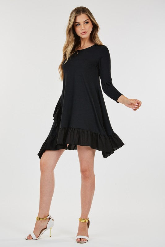 Ruffle Asymmetrical Dress