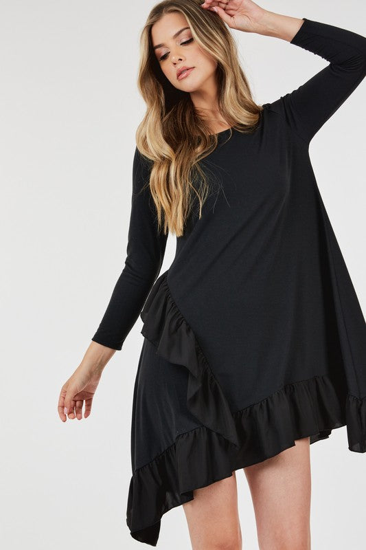 Ruffle Asymmetrical Dress