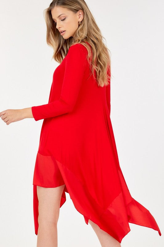 3/4 SLEEVE Asymmetrical Dress